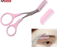 1 Pc Eyebrow Trimmer Scissors With Comb Woman Men Hair Removal Grooming Shaping