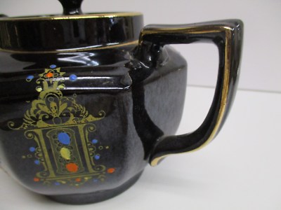 Vtg circa 1910 Gibson and Sons Black Teapot Burslem England w