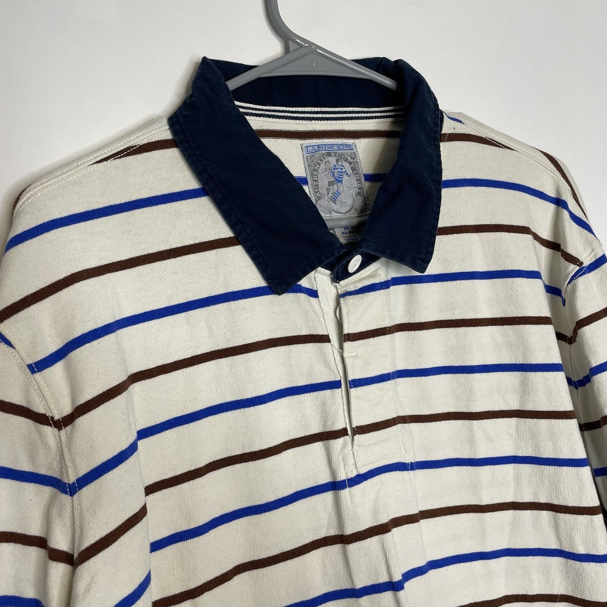 Lands' End Authentic Rugby XL ラガーシャツ LANDS' END Authentic Rugby Shirt Lager Long Sleeve Check
