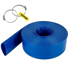 Discharge Hose, 2" x 105', PVC Fabric Lay Flat Hose, Heavy Duty Backwash Drain