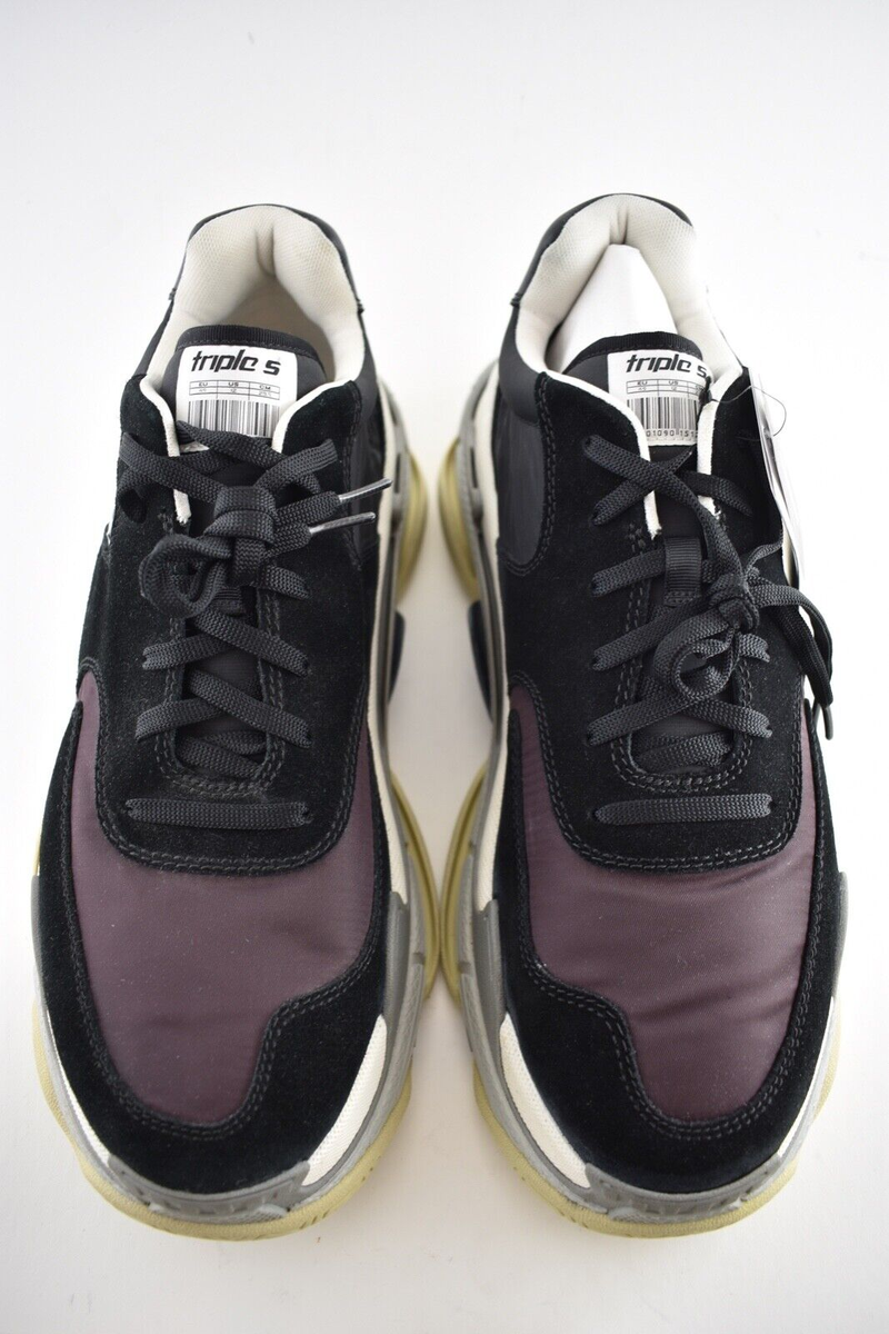 Balenciaga Triple S Mens V2 Black Burgundy Nylon Speed  display picture 3