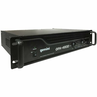 Gemini Pro GPA-4800 4000W 2 Channel Power DJ Amplifier 2U Rack Mount Amp Stereo