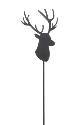 Metallstecker Hirschkopf Eisen Höhe 33 cm schwarz, Weihnachten, Winter, Landhaus - Bild 1 von 1