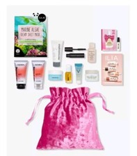 Ulta Beauty 13 Piece Gift Bag Set Makeup Perfume Travel Size Velvet Pink Pouch