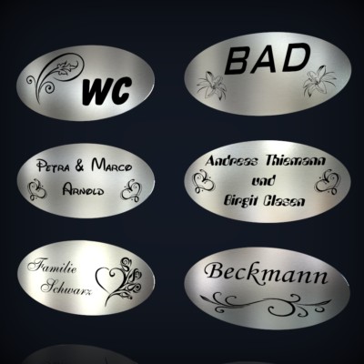 Edelstahl Tuerschild Klingelschild Namensschild