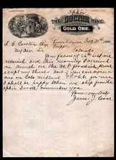 Canon City Co 1900 Ophir - Doctor Gold Mine - Mining - SUPERB Letter Head Bill 