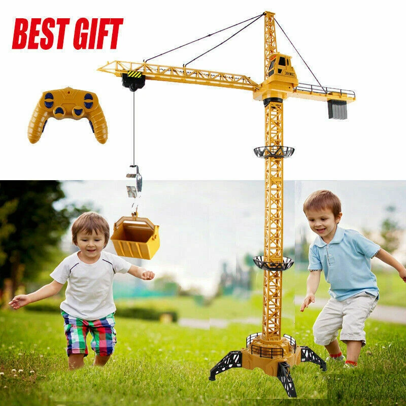 New 2.4G Large Tower Crane Construction Vehicle Model Kid Toy +Remote  Control