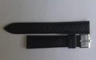 Omega 18mm Leather Black Band with Steel Watch Bracelet Strap Buckle
