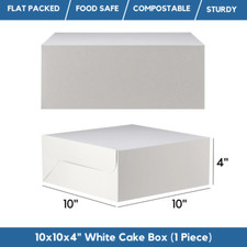 White Cake Boxes | Flat Fold Pastry Boxes for Bakery, Weddings, Birthday Cake