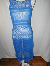 Ralph Lauren sleevelee sheath crochet dress in royal blue