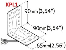 Heavy Duty 2mm Thick Zinc Plated Reinforced Corner Angle Bracket Galvanised