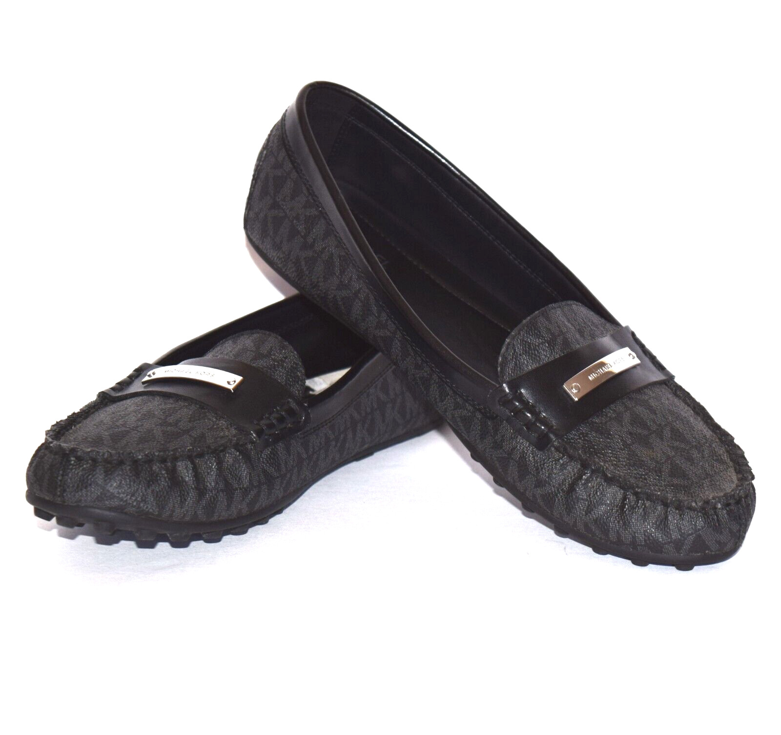 MICHAEL KORS Everett Black Gray Slip On Signature… - image 1