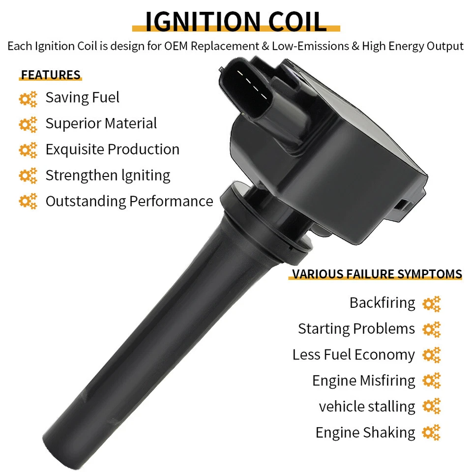 4X OEM Ignition Coil & 4X Iridium Spark Plug for Mazda 3 6 CX-3 CX-5 MX-5 UF656 - Image 2 of 4