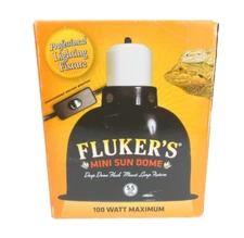 Flukers Mini Sun Dome Deep Flush Mount Lamp 5.5 in 100 Watt Max Turtles Reptiles