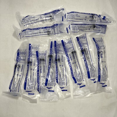 Lot Of 12 - TecUnite Disposable Syringes 10mL NEW!! SYRINGE ONLY NO NEEDLE