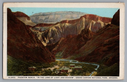 Phantom Ranch Grand Canyon Natl Park Fred Harvey 1924 White Border A173 ...