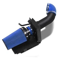 MOOSUN 4 inch Cold Air Intake Black Tube + Heat Shield for 1999-2006 Black&Blue