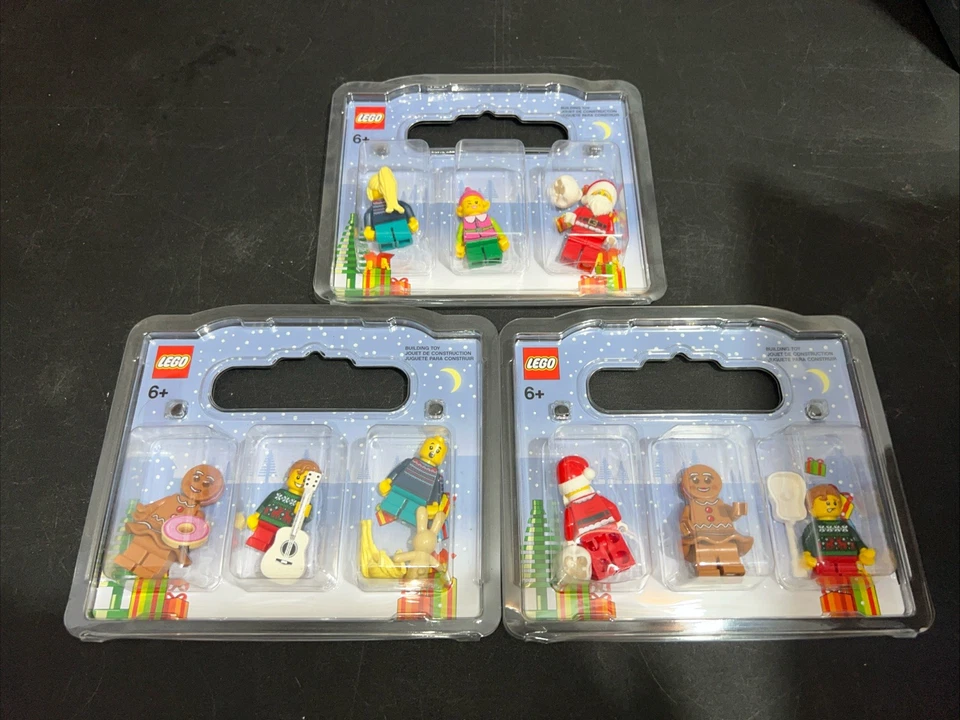 Lego Holiday Christmas Gingerbread, Santa, Elf, Kids Minifigures Lot Of 9. - Image 2 of 4