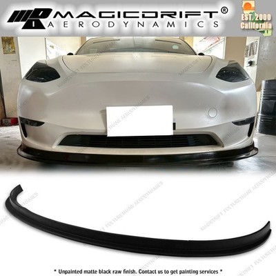 For 20-24 Tesla Model Y MDA-3 Style Front Bumper Lip Chin Spoiler 3PC Painted PU