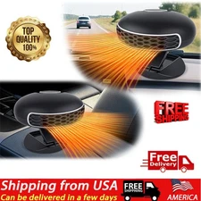 360° Rotary Portable 12V Car Heater & Defroster, 150W Fast Heating & Cooling Fan
