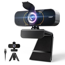 1080P Webcam for Computer, Wide Angle USB C, Plug and Play, Privacy Cover, We...