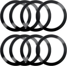 8 Pack Universal Metal Rings Sticker Compatible for Magsafe Magnetic black