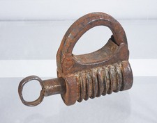 ⚜️ ANTICO LUCCHETTO CHIAVE ASIA EPOCA XVIII XIX SEC. FERRO CASSAFORTE FORZIERE