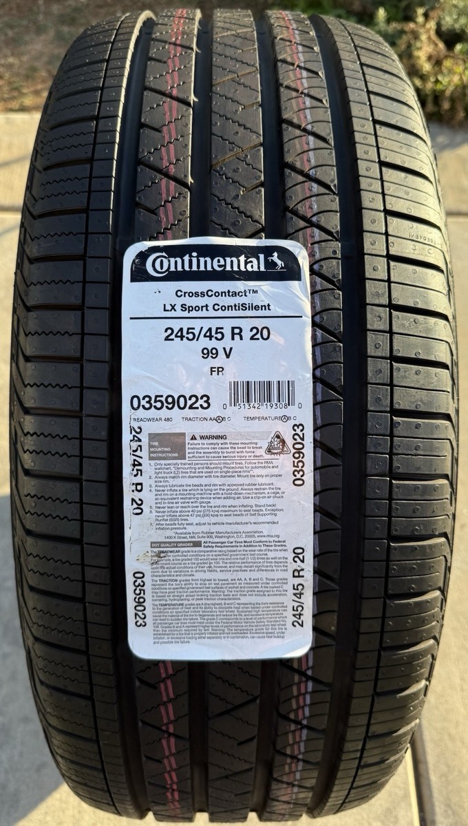 ONE BRAND NEW 245/45R20 Continental CrossContact LX Sport