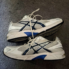ASICS Men's Colorblock Running Sneakers Low Top Lace-Up Mesh White/Blue/Gray