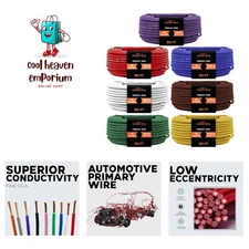 Versatile 14GA Automotive Wire - 350ft Total, 7 Colors for Power & Ground Use