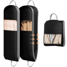 2 Pack 43" Space Saving Garment Bags for Hanging Clothes With Compression Zip...