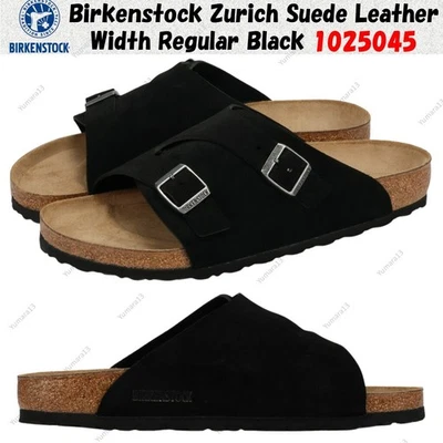 Birkenstock Zurich cuir daim largeur régulière noir 1025045 taille unisexe - Photo 1/4