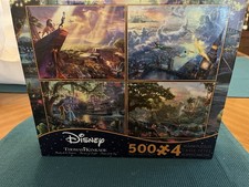 Four And One Thomas Kinkade Puzzles Lion King, Peter Pan, Jungle Book, Princess