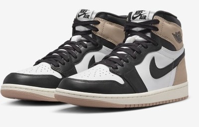 Nike Womens Jordan 1 Retro HI Latte Brown Black Sz 11.5 FD2596 021