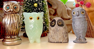 Vintage Rare Original Jade Nephrite Owl Figurine