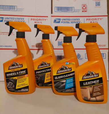 #ad Armor All CAR CARE CLEANING KIT 4PCS SET PROTECTANT LEATHER GLASS WHEEL $18.88