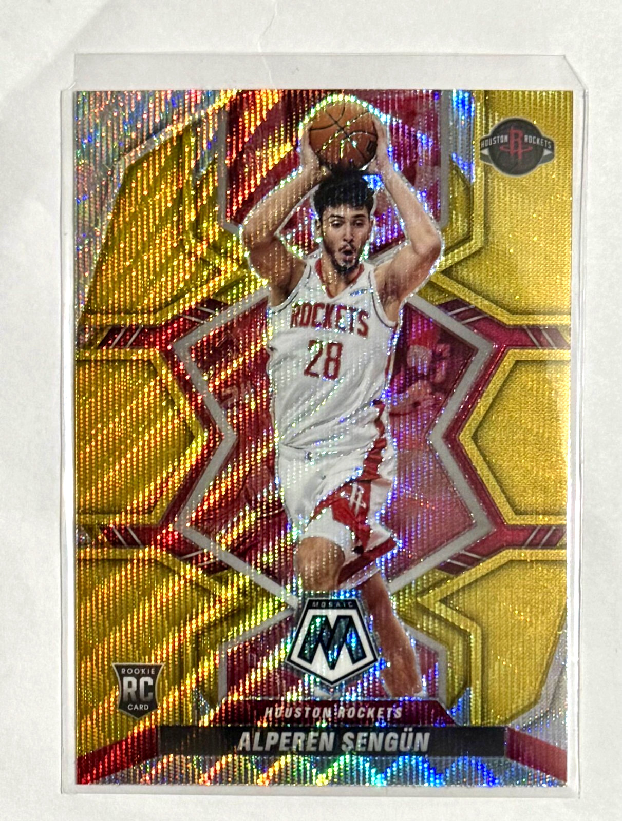 2021-22 Panini Mosaic ALPEREN SENGUN RC #218 GOLD WAVE Prizm SP Rookie