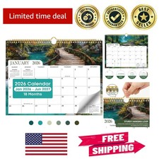 2026 Decorative Wall Calendar - Spacious Monthly Planning  Quality Paper