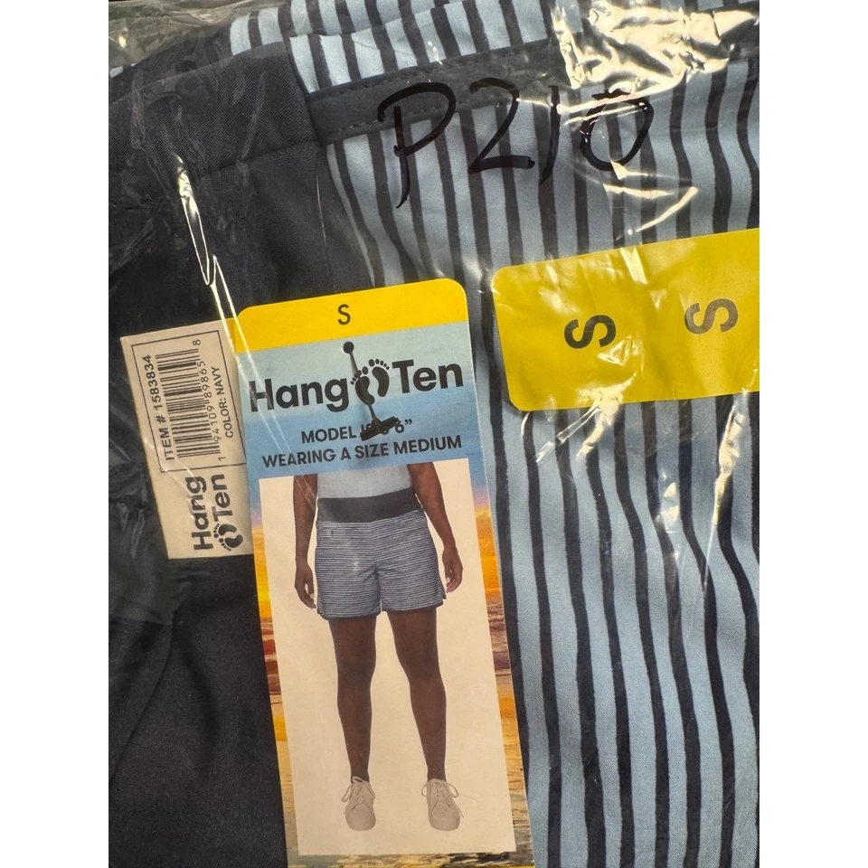 Pantalones Cortos Hang Ten Híbridos Forrados Para Mujer Talla Pequeña Azul Marino Rayas - P212 Nuevos con Etiquetas Foto 4 de 4