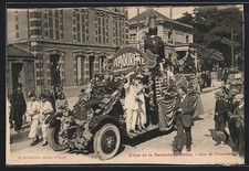 Old postcard Troyes, bonnet festivals 1925, char de l'Amoureuse 