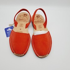 Leather Sandals Made By MIBO NOBUCK suede Orange Size 36 UK 3 Avarca de Menorca