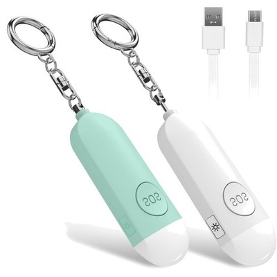 Pocket Alarm with 130 dB Siren LED Light for Self Defense, Rechargeable Perso...