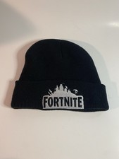 Fortnite Knit Beanie Black Embroidered Gaming Logo Youth Size