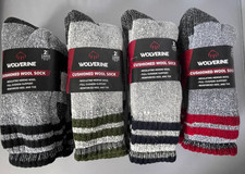 WOLVERINE CUSHIONED MERINO WOOL 2 Pair Socks Large Size 9-13 NWT YOU PICK