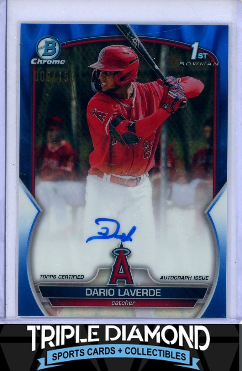 2023 Bowman Chrome 1st Dario Laverde Prospect Auto Blue Raywave #009/150 P263