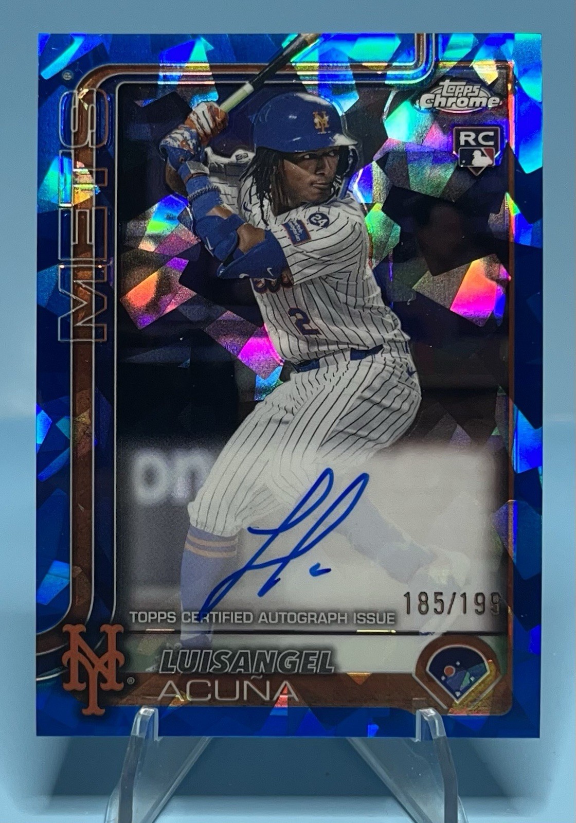 LUISANGEL ACUNA 2025 TOPPS CHROME SAPPHIRE ROOKIE RC AUTO /199