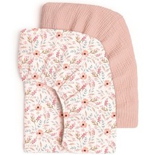 Fitted Crib Sheets 2-Pack: Soft Muslin Cotton for Standard Crib - Boho Floral...