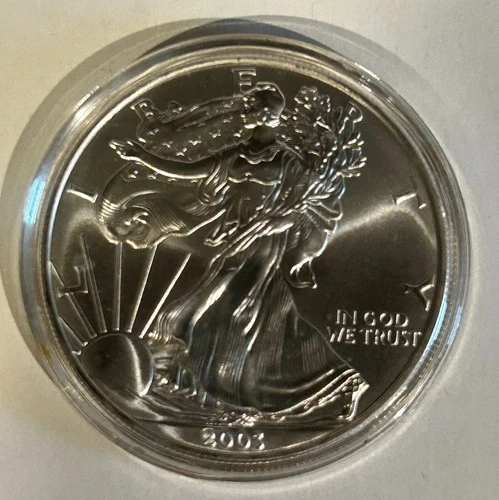 2003 $1 US American Silver Eagle UNC One Ounce FINE Silver Round Coin Dollar BU