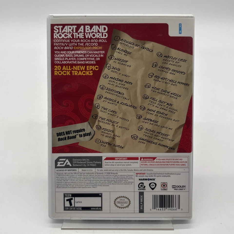 Rock Band Track Pack: Volume 2 (Nintendo Wii, 2008) Partially Sealed READ - Image 2 of 3