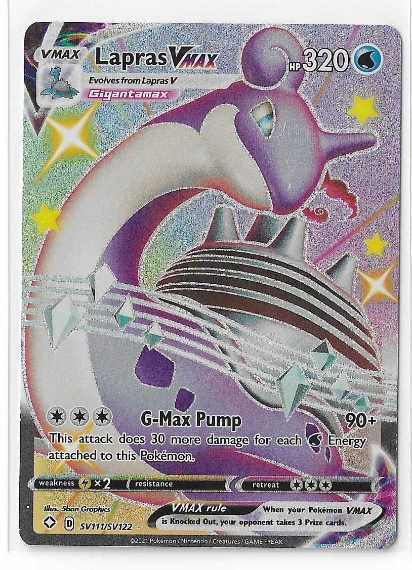 Lapras VMAX SV111/SV122 Pokemon Shining Fates Sword Shield Shiny